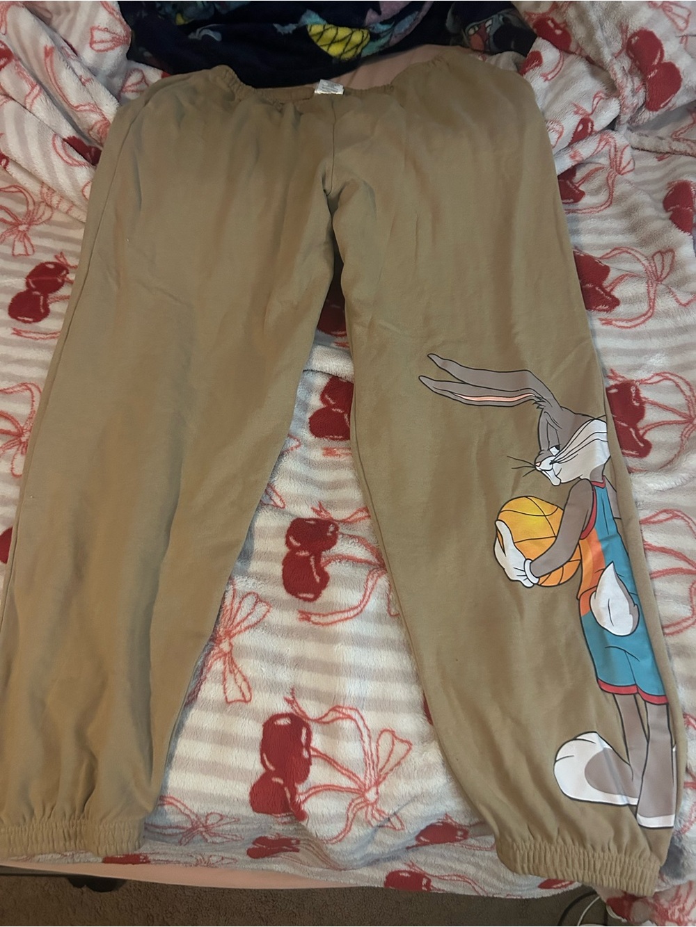 Womens Brown Bunny Basketball Pajama Pants